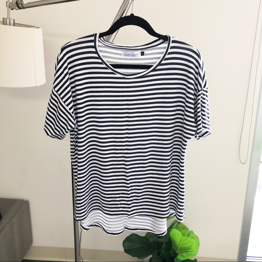 Ava Sky Striped Top Size Medium